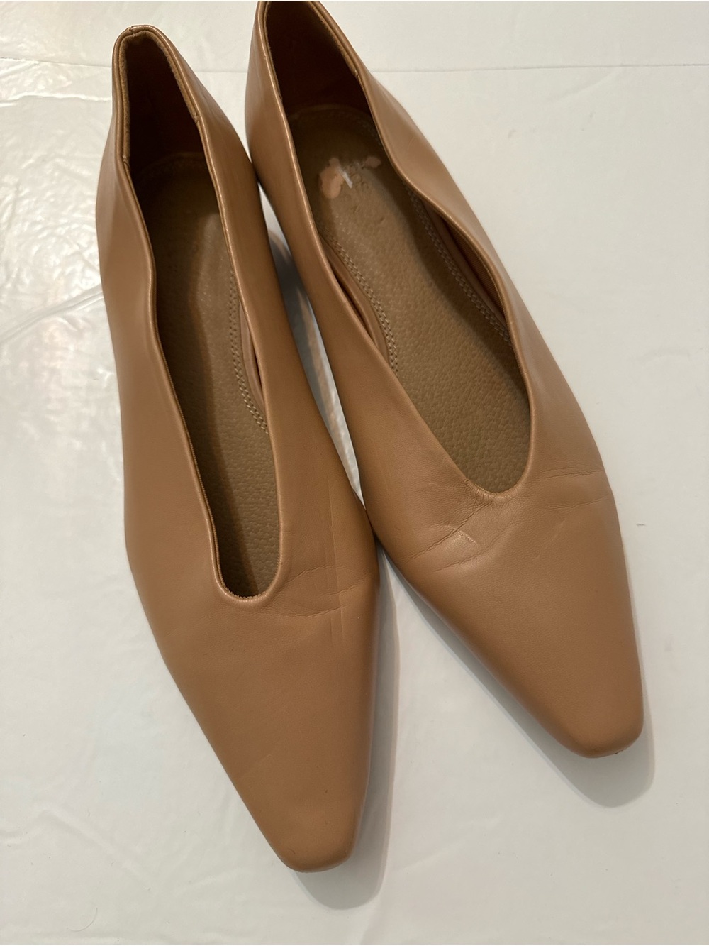 ASOS Minimalist High Cut Nude Pointed Toe Low Heel EU 39 US 8
